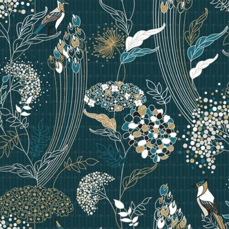 Parure Art Decoration Peacock - Stampato, L. 240 X L. 220 Cm - Atmosphera Créateur D'intérieur - immagine 5