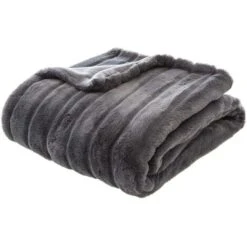 Pelo Scozzese Grigio Scuro 120x160 - Pelliccia Scozzese, Grigio Scuro, Poliestere, Dimensioni 120x160 Cm - Atmosphera Créateur D'intérieur