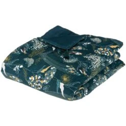 Trapunta Peacock 80×180 Cm, Stampa Velluto Blu Anatra - Atmosphera Créateur D'intérieur