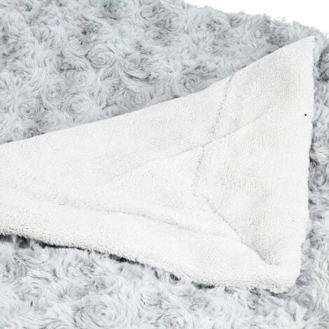 Coperta Di Pelliccia Grigio Chiaro 120x160cm In Poliestere - Atmosphera Créateur D'intérieur - immagine 4