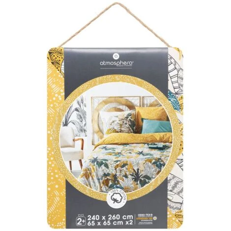 Celya Set Stampato 260 X 240 Giallo Ocra - Atmosphera Créateur D'intérieur - immagine 2