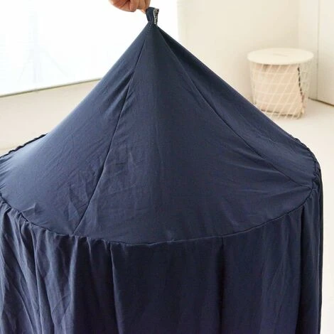 MINKUROW Baldacchino Per Bebè - Zanzariera In Cotone Per Camera Da Letto - Altezza 270 Cm Blu Navy - immagine 4