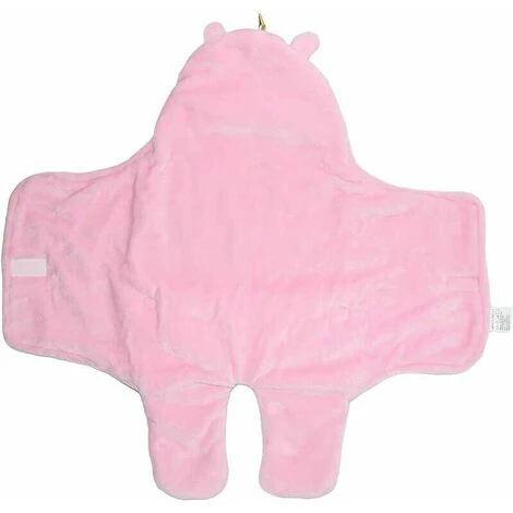 GTA Unicorno Sacco Nanna Neonato Fasciato Ragazza Ragazzo Spessa Coperta Avvolgente Con Cappuccio Calda Fasciatura Velluto Corallo Sacco Nanna Neonato Con Piedi Separati Sacco Nanna Neonato, Rosa - immagine 3