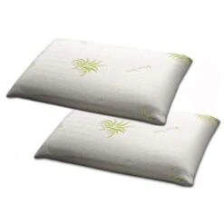 Coppia Cuscini In MEMORY FOAM Saponetta H13 Cm SFODERABILE FODERA ALOE VERA ZIP