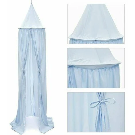 Baldacchino Per Letto Per Bambini, Zanzariera In Chiffon, Baldacchino Per Lettino Per Interni Ed Esterni Per Sala Lettura (blu) - immagine 4