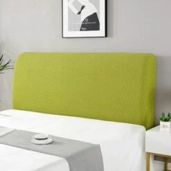 Copri Testata Letto, Copri Testata Letto Box Spring Trapuntato Tinta Unita Parapolvere Copricapo Elastico All-inclusive Copri Testata Cameretta Imitazione Giallo Smeraldo Pull 120-140