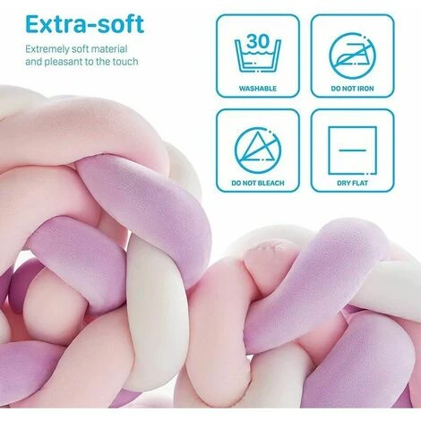 Paraurti Per Letto In Serpente Con Tappetino Per Bambini In Tessuto - Paracolpi Grigio + Bianco + Verde + Blu 1,5 M - immagine 5