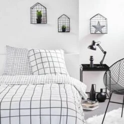 Copripiumino TODAY A Quadri Bianco 220 X 240 Cm