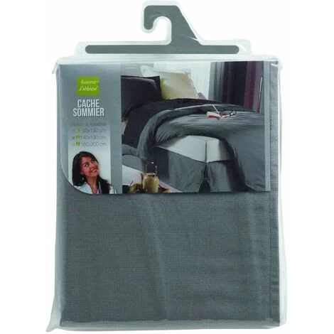 Douceur D'intérieur, Coprirete Con Laccetti, 140 X 190 Cm, In Cotone, Grigio - immagine 3