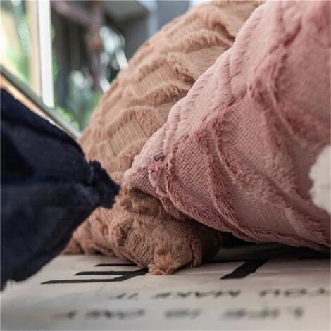 None Cuscino In Peluche Rosa 45x45 Cm In 2 Pezzi - immagine 2