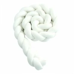 Paracolpi Per Culla- 3 Cuscino Intrecciato Per Neonati Paracolpi Serpente Intrecciato Protezione Paracolpi Per Culla In Velluto Asilo Nido Per Neonati Arredamento Camera Da Letto Con, Bianco—1,5 M
