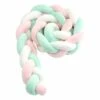 Paracolpi Per Culla- Cuscino Per Neonato A 3 Tessuti Intrecciato Con Serpente Paracolpi In Velluto Paracolpi Per Culla Asilo Nido Per Neonati Decorazione Camera Da Letto Con (Rosa Bianco Verde Menta -