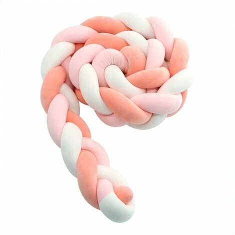 Paracolpi Per Culla- Cuscino Per Neonato A 3 Tessuti Intrecciato Con Serpente Paracolpi Per Culla In Velluto Paracolpi Asilo Nido Per Neonati Arredamento Camera Da Letto Con, Rosa Bianco Tramonto Ross