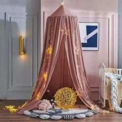 Baldacchino Per Letto Per Bambini, Tenda Per Letto A Baldacchino Zanzariera Per Casetta Per Bambini A Cupola Per La Decorazione Della Camera Da Letto, Altezza 250 Cm (rosa-2)