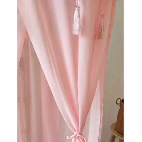 Baldacchini Per Lettino, Decorazione Per La Stanza Delle Ragazze, Zanzariera In Mussola Per Bambini, Altezza 240 Cm, Rosa - immagine 4