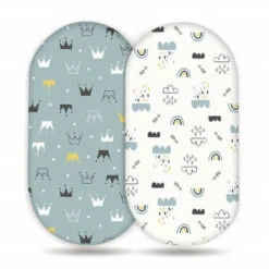 Confezione Da 2 Lenzuola Con Angoli Per Lettino, Lenzuolo Con Angoli Per Bambini In Cotone E Traspirante Per Bagnetto, Culla, Culla E Passeggino, Adatto A Materassi Ovali O Rettangolari 82 X 41