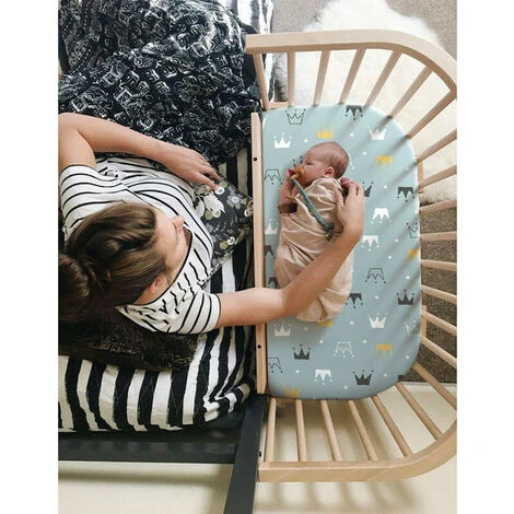 Confezione Da 2 Lenzuola Con Angoli Per Lettino, Lenzuolo Con Angoli Per Bambini In Cotone E Traspirante Per Bagnetto, Culla, Culla E Passeggino, Adatto A Materassi Ovali O Rettangolari 82 X 41 - immagine 2