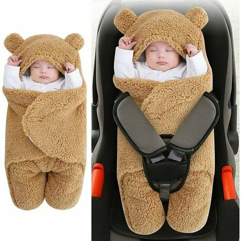 Neonato - Sacco Nanna - Coperta Con Cappuccio Coperta Invernale Calda - Pile Con Gambe - Per Passeggino 4-6 Mesi - immagine 5