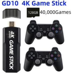 GD10 Game Stick Built-in 40000 Giochi 128GB 2.4G Wireless Controller HD Retro Video Game Console 4k HD Video Game Console