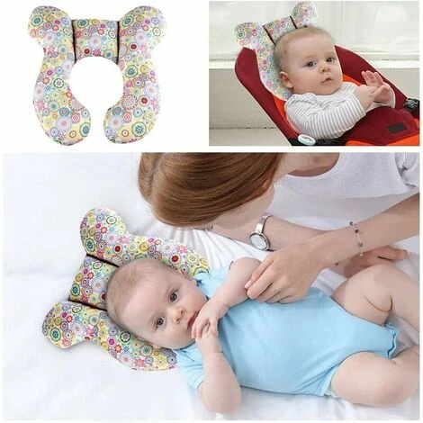 Cuscino Da Viaggio Per Bambini, Seggiolino Auto Per Passeggino, Morbido Cuscino Di Supporto Per Testa E Collo, Cuscino Da Viaggio Per Bambini Da 0 A 1 Anno (fiori) - immagine 3