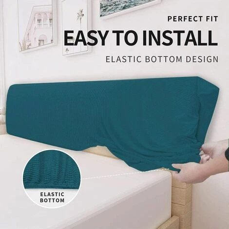 Copri Testiera, Copri Testiera All-inclusive Con Lato Elastico Per Arredo Camera Da Letto, Copri Testiera Lavabile Antipolvere (blu Pavone, 180 Cm), - immagine 4