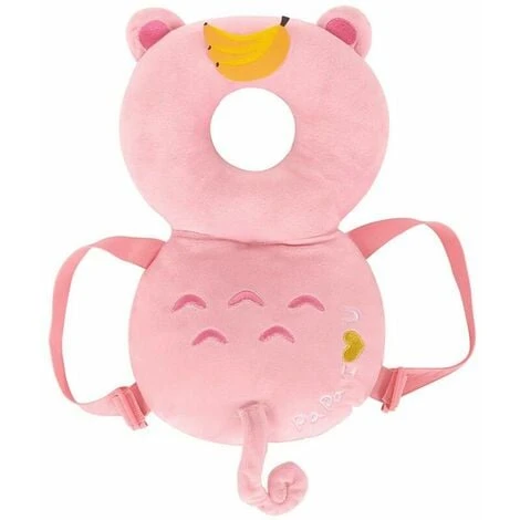 Cuscino Di Protezione Per La Testa Del Bambino, Cuscino Di Protezione Regolabile, Scimmia Rosa, Grande,