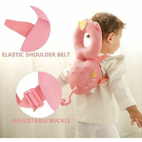 Cuscino Di Protezione Per La Testa Del Bambino, Cuscino Di Protezione Regolabile, Scimmia Rosa, Grande, - immagine 2