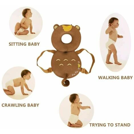 Cuscino Di Protezione Per La Testa Del Bambino, Cuscino Di Protezione Regolabile, Scimmia Rosa, Grande, - immagine 5