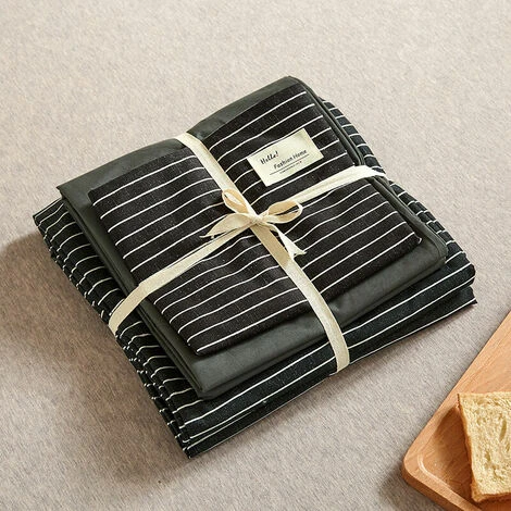 Completo Letto Copripiumino Con Chiusura A Cerniera, Con 2 Federe, Set Di Biancheria Da Letto In Quattro Pezzi In Puro Cotone Spazzolato Spesso Per Autunno E Inverno (strisce Nero Carbone)