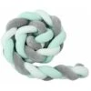 2M Paracolpi Per Lettino Cuscino Serpente Treccia Paracolpi Velluto Protezione Bambino Chiusura Tessuto Anticollisione (Bianco+Grigio+Verde)